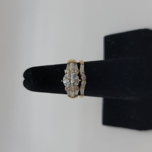 CZ Ring Set 14K Yellow Gold